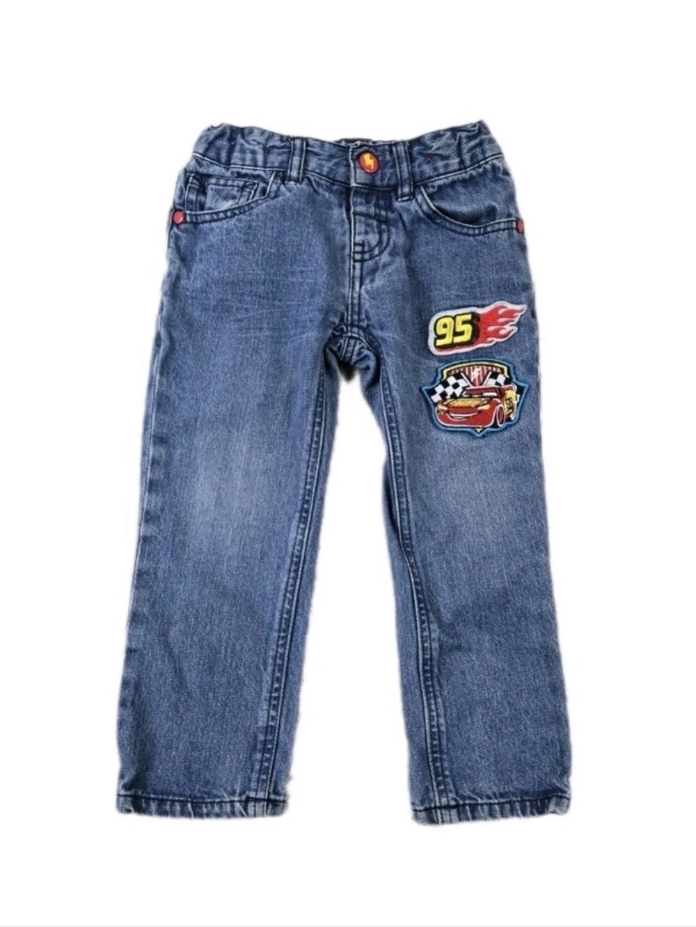 Vintage Disney Pixar Cars Jeans Youth Toddler Size 2T / 3T Embroidered Patch